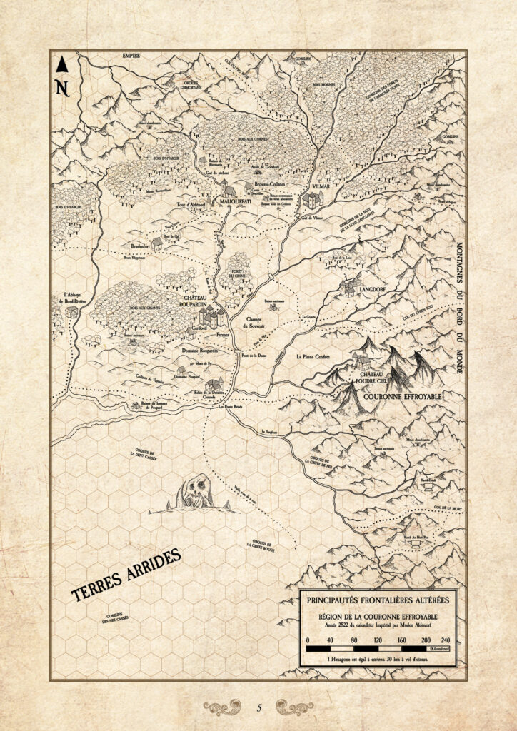 Carte des Principautés Frontalière - Région de la Couronne Effroyable.